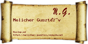 Melicher Gusztáv névjegykártya